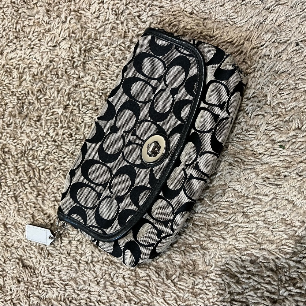 Black coach wristlet
